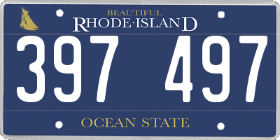 RI license plate 397497