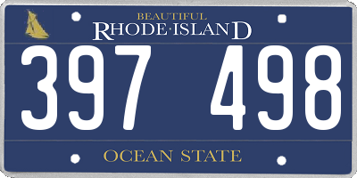 RI license plate 397498