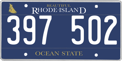 RI license plate 397502