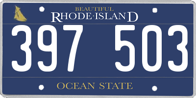 RI license plate 397503
