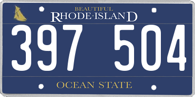 RI license plate 397504