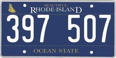 RI license plate 397507