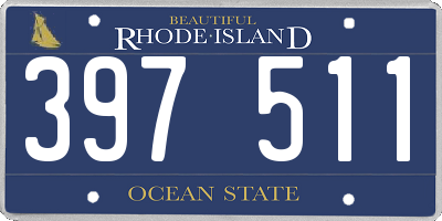 RI license plate 397511
