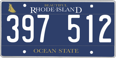 RI license plate 397512