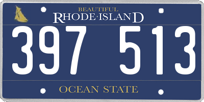 RI license plate 397513