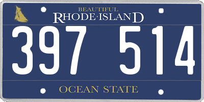 RI license plate 397514