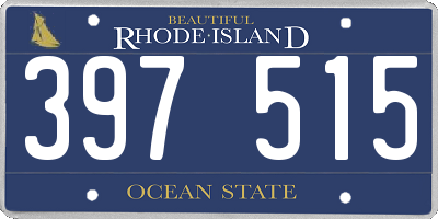 RI license plate 397515