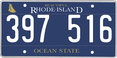 RI license plate 397516