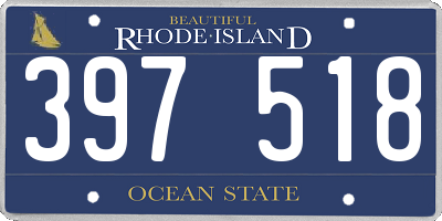 RI license plate 397518
