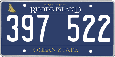 RI license plate 397522