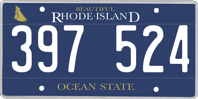 RI license plate 397524