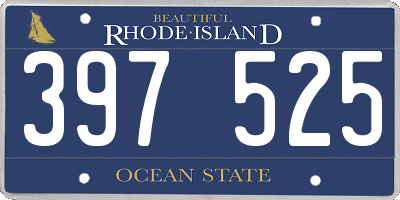 RI license plate 397525