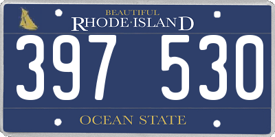 RI license plate 397530