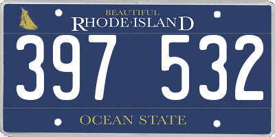RI license plate 397532