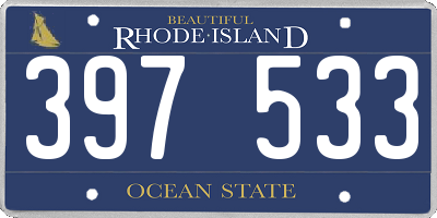 RI license plate 397533