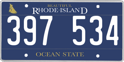 RI license plate 397534