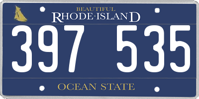 RI license plate 397535