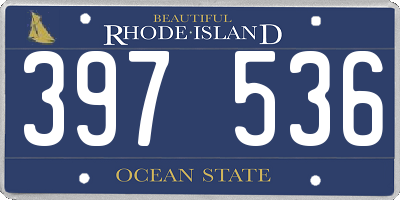 RI license plate 397536