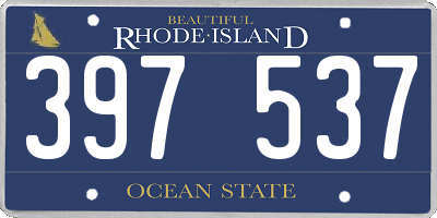 RI license plate 397537