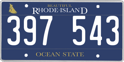 RI license plate 397543