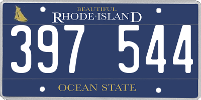 RI license plate 397544