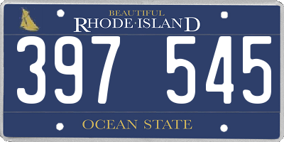 RI license plate 397545