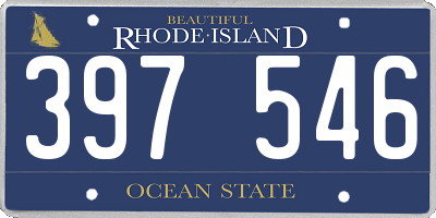 RI license plate 397546
