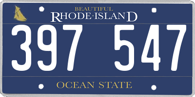 RI license plate 397547