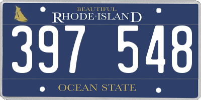 RI license plate 397548
