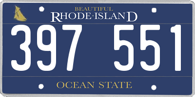 RI license plate 397551