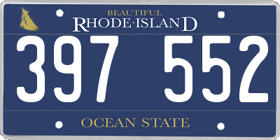 RI license plate 397552