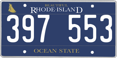 RI license plate 397553