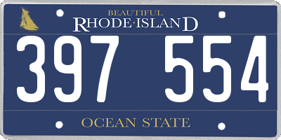 RI license plate 397554