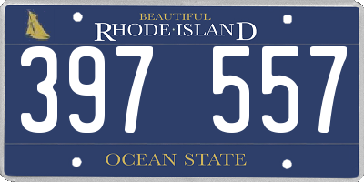 RI license plate 397557
