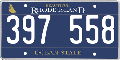 RI license plate 397558
