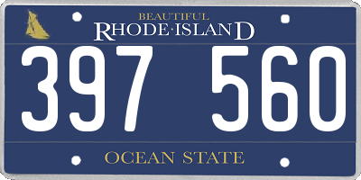 RI license plate 397560