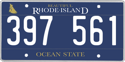 RI license plate 397561