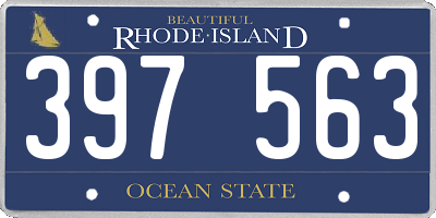 RI license plate 397563