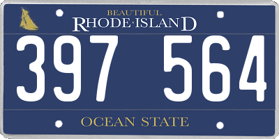 RI license plate 397564