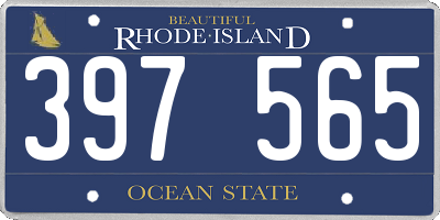 RI license plate 397565