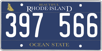 RI license plate 397566