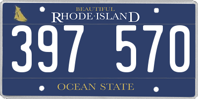 RI license plate 397570