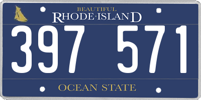 RI license plate 397571