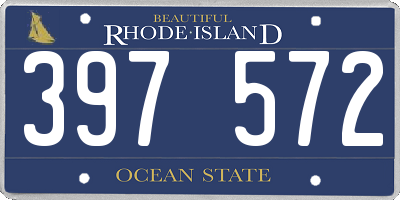 RI license plate 397572