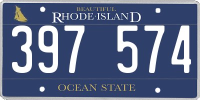 RI license plate 397574