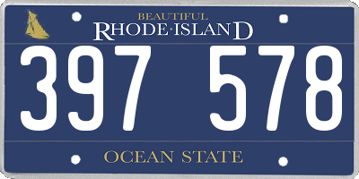 RI license plate 397578