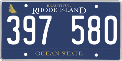 RI license plate 397580