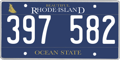 RI license plate 397582