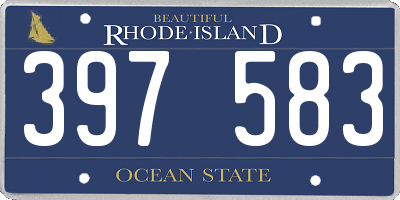 RI license plate 397583