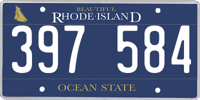 RI license plate 397584